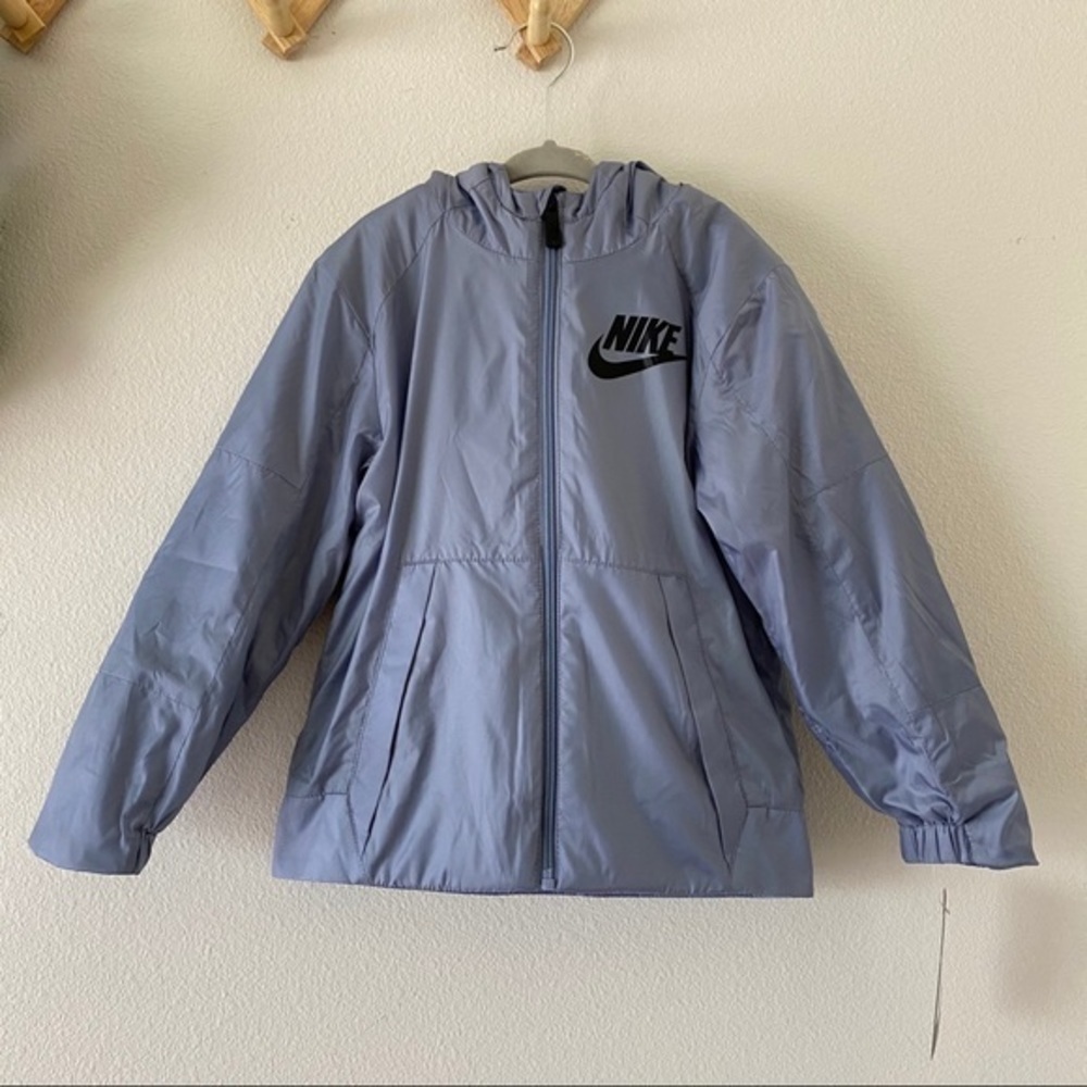 NWT NIKE NSW Winter Puffer Glacier Grey Frost Hooded Jacket - Picture 5 of 15